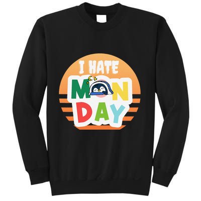 I Hate Monday Little Penguin Sleeping Working Day Design Sweatshirt