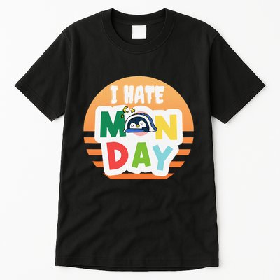 I Hate Monday Little Penguin Sleeping Working Day Design Tall T-Shirt