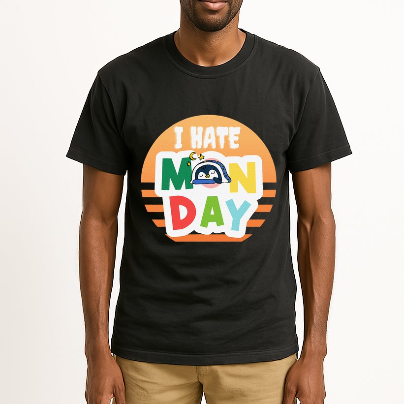 I Hate Monday Little Penguin Sleeping Working Day Design Tall T-Shirt
