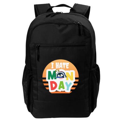 I Hate Monday Little Penguin Sleeping Working Day Design Backpack