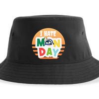 I Hate Monday Little Penguin Sleeping Working Day Design Sustainable Bucket Hat