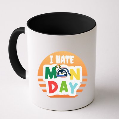 I Hate Monday Little Penguin Sleeping Working Day Design Mug