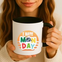 I Hate Monday Little Penguin Sleeping Working Day Design Mug
