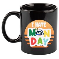 I Hate Monday Little Penguin Sleeping Working Day Design 11oz C Handle Ceramic Mug