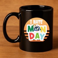 I Hate Monday Little Penguin Sleeping Working Day Design 11oz C Handle Ceramic Mug