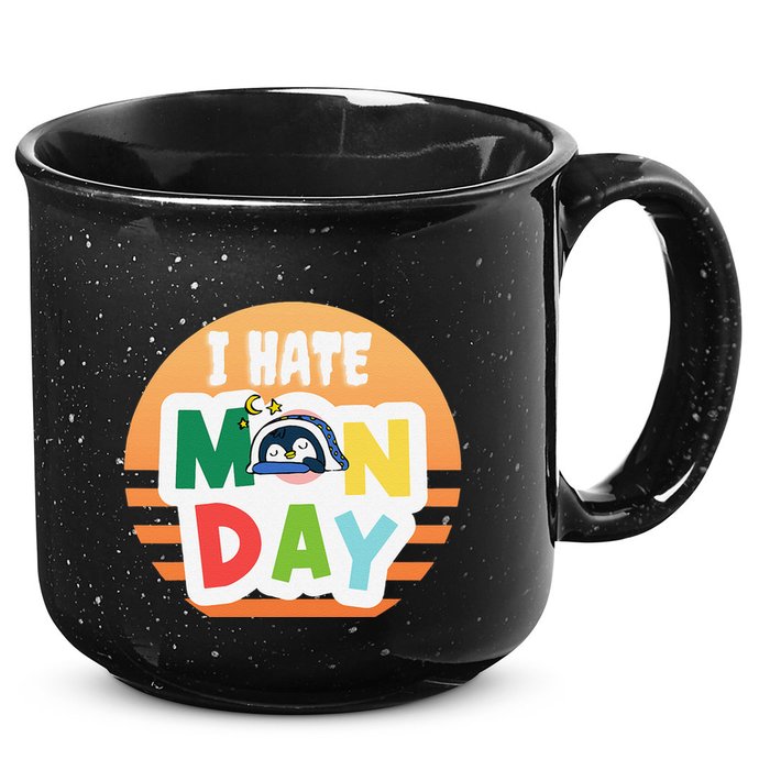 I Hate Monday Little Penguin Sleeping Working Day Design 15oz Campfire Ceramic Mug