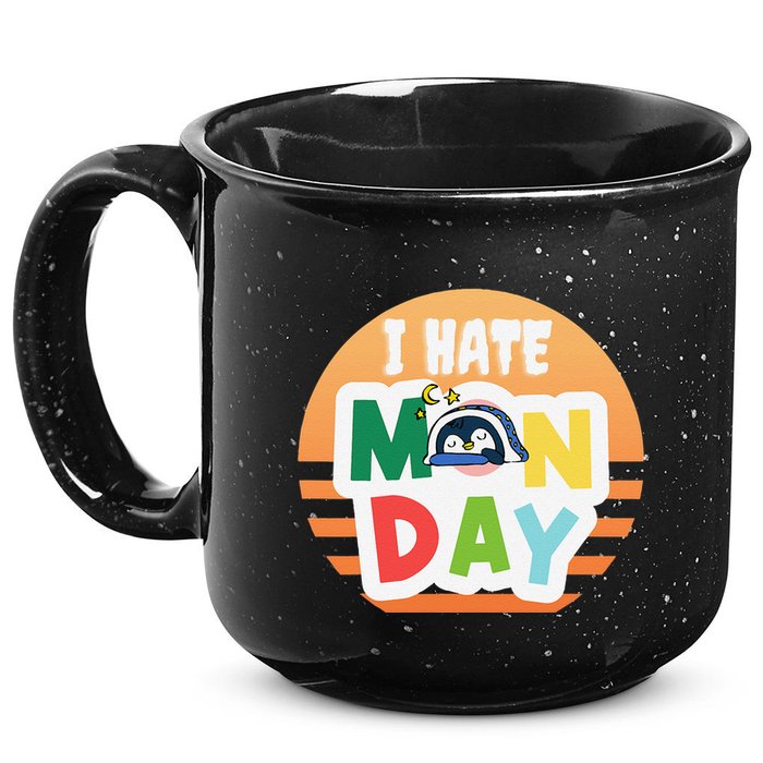 I Hate Monday Little Penguin Sleeping Working Day Design 15oz Campfire Ceramic Mug