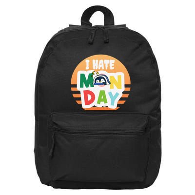 I Hate Monday Little Penguin Sleeping Working Day Design 16 in Basic Backpack