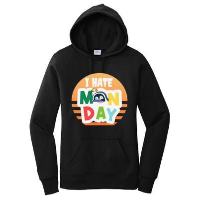 I Hate Monday Little Penguin Sleeping Working Day Design Women's Pullover Hoodie