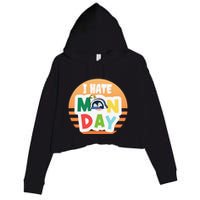 I Hate Monday Little Penguin Sleeping Working Day Design Crop Fleece Hoodie