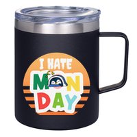 I Hate Monday Little Penguin Sleeping Working Day Design 12oz Stainless Steel Coffee Mug
