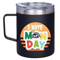 I Hate Monday Little Penguin Sleeping Working Day Design 12oz Stainless Steel Coffee Mug