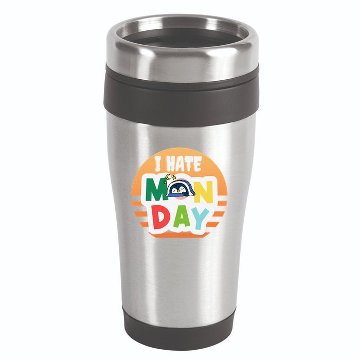 I Hate Monday Little Penguin Sleeping Working Day Design 16oz Travel Tumbler