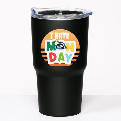 I Hate Monday Little Penguin Sleeping Working Day Design Tumbler