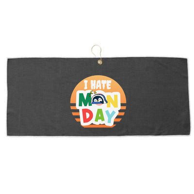 I Hate Monday Little Penguin Sleeping Working Day Design Large Microfiber Waffle Golf Towel
