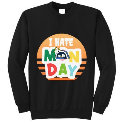 I Hate Monday Little Penguin Sleeping Working Day Design Tall Sweatshirt