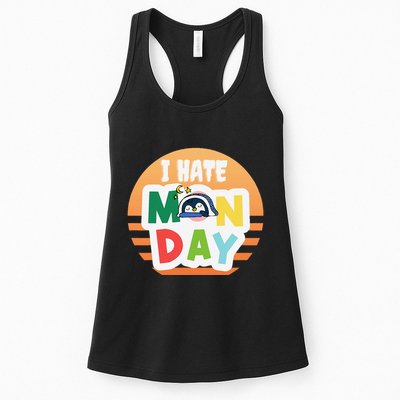 I Hate Monday Little Penguin Sleeping Working Day Design Womens Tank Top