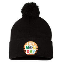 I Hate Monday Little Penguin Sleeping Working Day Design Pom Pom 12in Knit Beanie