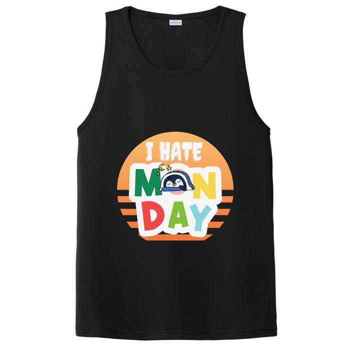 I Hate Monday Little Penguin Sleeping Working Day Design PosiCharge Competitor Tank