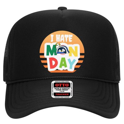 I Hate Monday Little Penguin Sleeping Working Day Design Trucker Hat