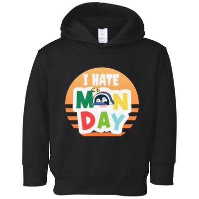 I Hate Monday Little Penguin Sleeping Working Day Design Toddler Hoodie