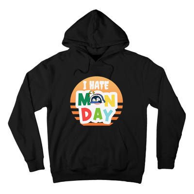 I Hate Monday Little Penguin Sleeping Working Day Design Tall Hoodie