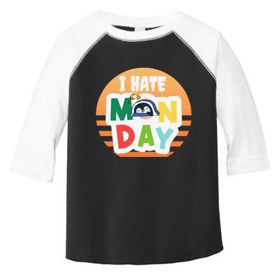 I Hate Monday Little Penguin Sleeping Working Day Design Toddler Fine Jersey T-Shirt
