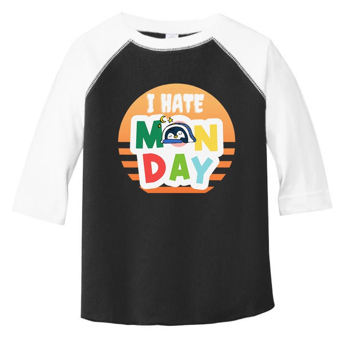 I Hate Monday Little Penguin Sleeping Working Day Design Toddler Fine Jersey T-Shirt