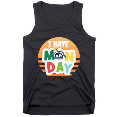 I Hate Monday Little Penguin Sleeping Working Day Design Tank Top