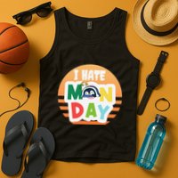I Hate Monday Little Penguin Sleeping Working Day Design Tank Top