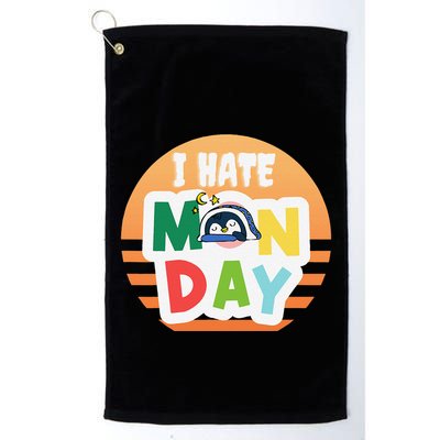 I Hate Monday Little Penguin Sleeping Working Day Design Golf Towel
