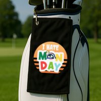 I Hate Monday Little Penguin Sleeping Working Day Design Golf Towel