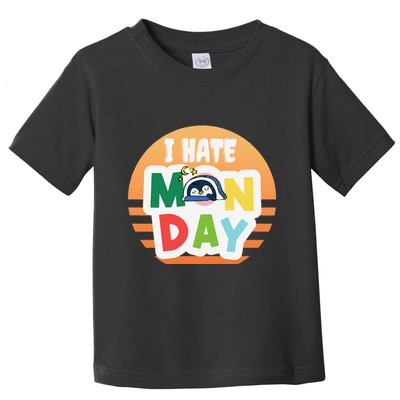I Hate Monday Little Penguin Sleeping Working Day Design Toddler T-Shirt