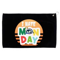 I Hate Monday Little Penguin Sleeping Working Day Design Grommeted Golf Towel