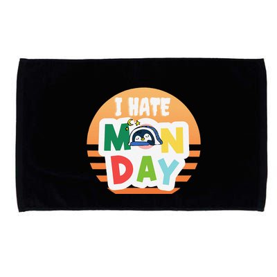 I Hate Monday Little Penguin Sleeping Working Day Design Microfiber Hand Towel