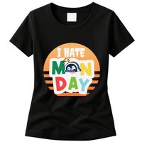 I Hate Monday Little Penguin Sleeping Working Day Design Womens T-Shirt