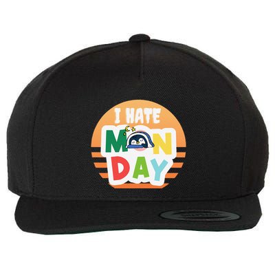 I Hate Monday Little Penguin Sleeping Working Day Design Wool Snapback Cap