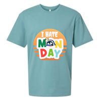 I Hate Monday Little Penguin Sleeping Working Day Design Sueded Cloud Jersey T-Shirt