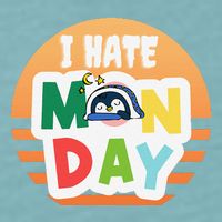 I Hate Monday Little Penguin Sleeping Working Day Design Sueded Cloud Jersey T-Shirt