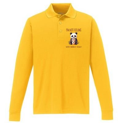 I Hate Mornings Panda Performance Long Sleeve Polo