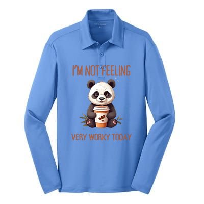 I Hate Mornings Panda Silk Touch Performance Long Sleeve Polo