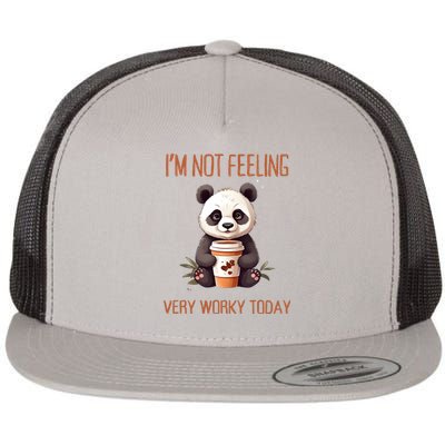 I Hate Mornings Panda Flat Bill Trucker Hat