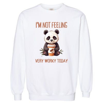 I Hate Mornings Panda Garment-Dyed Sweatshirt