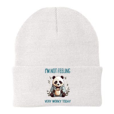 I Hate Mornings Panda Knit Cap Winter Beanie