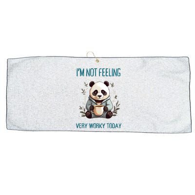 I Hate Mornings Panda Large Microfiber Waffle Golf Towel