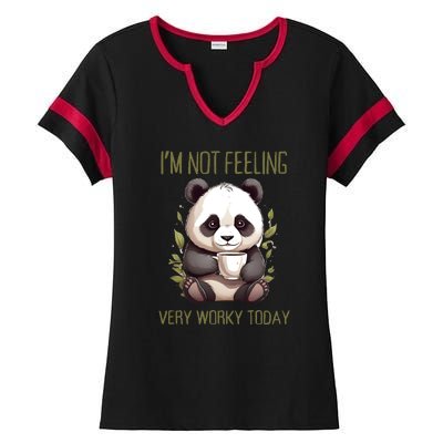 I Hate Mornings Panda Ladies Halftime Notch Neck Tee