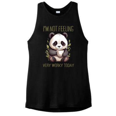 I Hate Mornings Panda Ladies PosiCharge Tri-Blend Wicking Tank