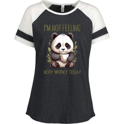 I Hate Mornings Panda Enza Ladies Jersey Colorblock Tee