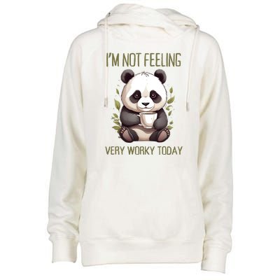 I Hate Mornings Panda Womens Funnel Neck Pullover Hood