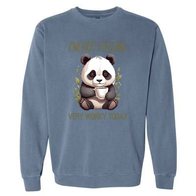 I Hate Mornings Panda Garment-Dyed Sweatshirt